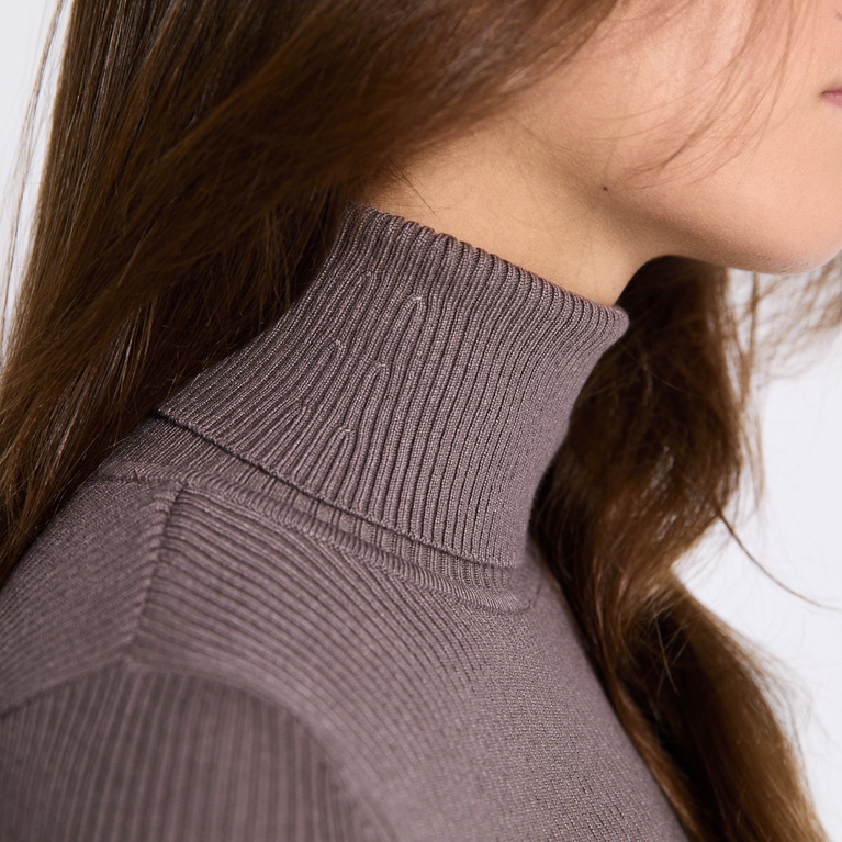 Rib turtleneck sweater "Leyla" Beige